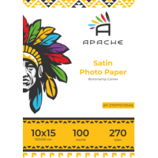 Фотобумага сатин APACHE 10x15 270g, 100 листов