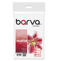 Фотобумага матовая двусторонняя 10x15, 220 г/м2, 20 л Barva Everyday