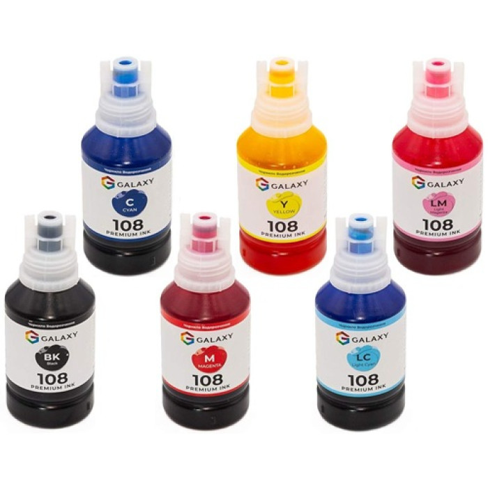 Чернила совместимые Epson 108 Galaxy, 6x140 мл, носик-ключ