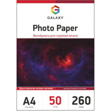 Фотопапір двосторонній матовий Galaxy А4, 260г, 50л
