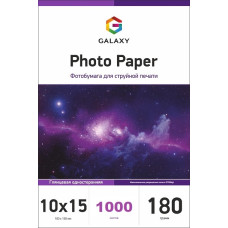 Фотобумага Galaxy глянцевая 10x15, 180г, 1000 листов