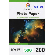 Фотопапір Galaxy Ultra глянець 10x15, 200г/м2, 500л