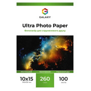 Фотопапір Galaxy Ultra глянець 10x15, 260г/м2, 100л 