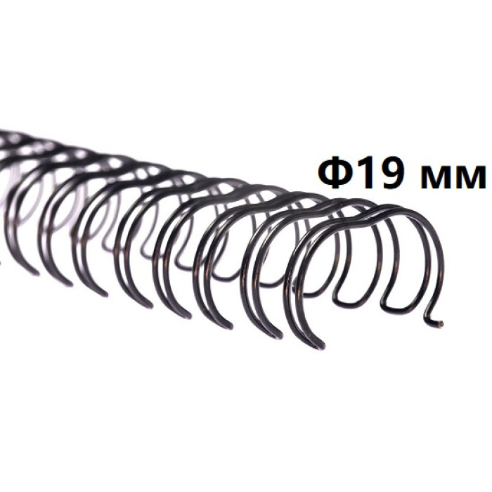 Металлическая пружина черная d 19,0 мм, шаг 2:1, 40 штук