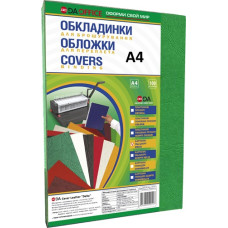 Обложка для переплета картон под кожу, зеленая, А4, 100шт
