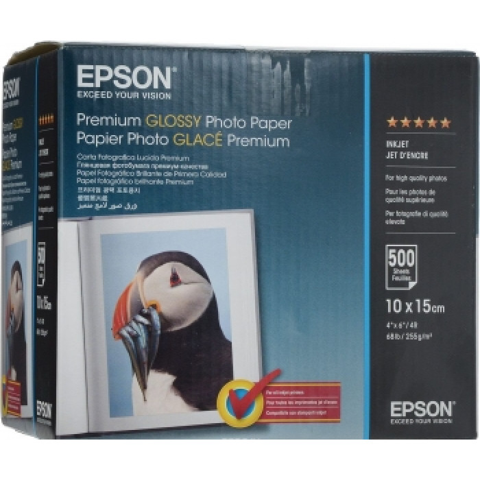 Фотопапір Epson Premium Glossy, 255g/m2, 10х15, 500л