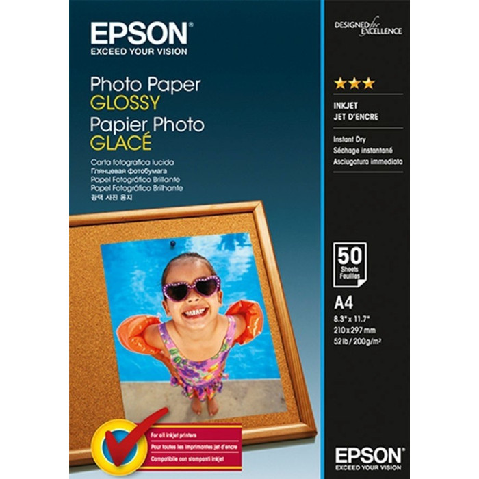 Фотобумага Epson глянцевая 200г/м кв, A4, 50л, C13S042539