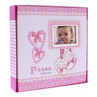 Фотоальбом 10x15 для дівчинки, на 200 фото, прошитий BABY-14 pink