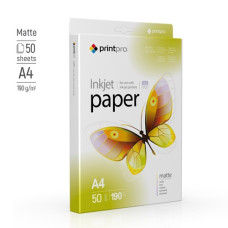 Фотопапір PrintPro матовий 190г/м, A4, 50л. PM190-50