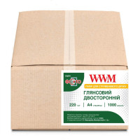 Фотопапір WWM, двухсторонний глянець 220g/m2, А4, 1000