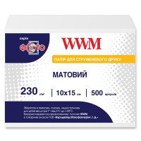 Фотобумага WWM, матовая 230g/m2, 100х150 мм, 500л