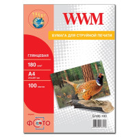 Фотопапір глянцевий WWM, 180g/m2, A4, 100л