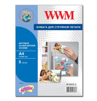 Фотобумага WWM магнитная, матовая А4, 5л без обложки