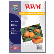 Фотопапір WWM, матовий 230g/m2, A3, 20л (M230.A3.20)