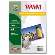 Фотобумага WWM, сатиновая полуглянц 260g/m2, А4, 100л