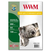 Фотобумага WWM, шелковистая полуглянц 260g/m2, А4, 100л