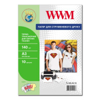 Термотрансфер WWM для светлых тканей, 140g/m2, A3, 10л