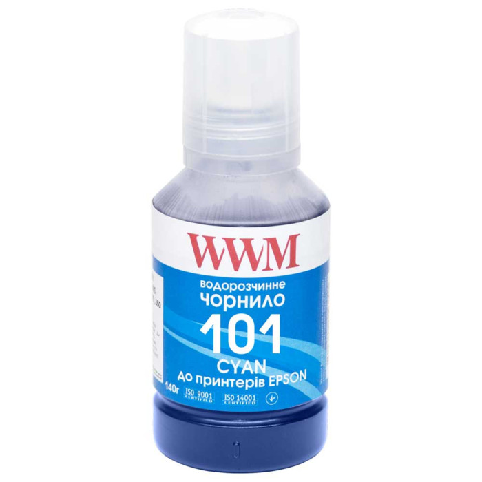 Чернила WWM 101 для Epson, бесконтактные 140г Cyan (E101C)