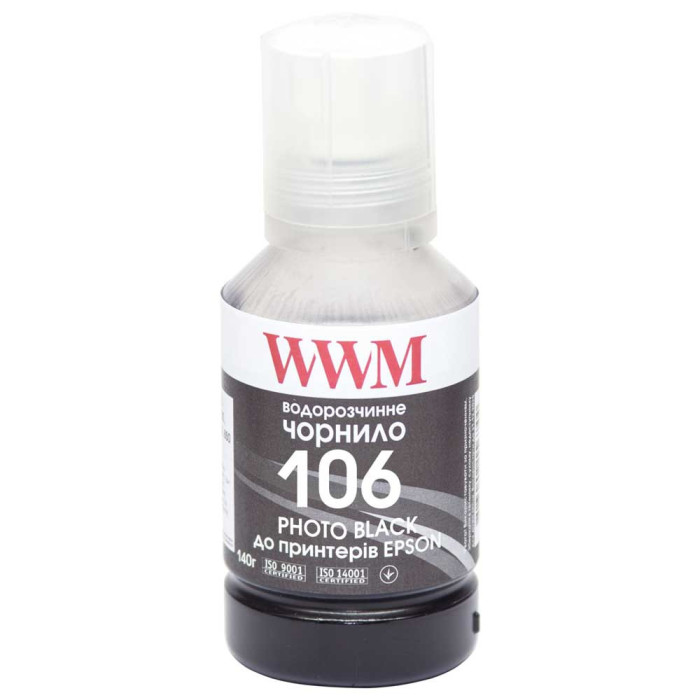 Чернила WWM 106 для Epson, 140г Photo Black (E106PB)