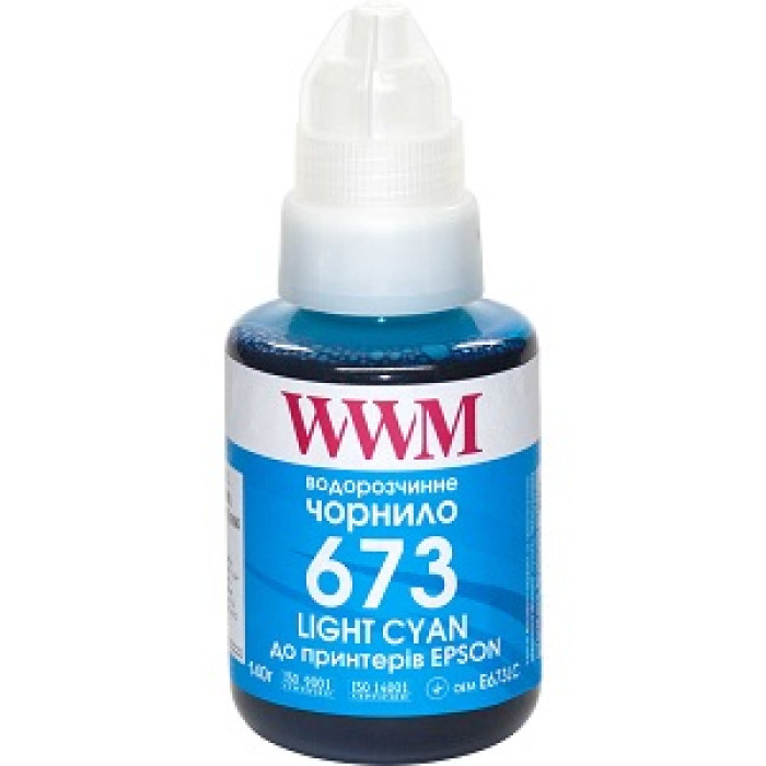Чернила WWM 673 для Epson, 140г Light Cyan E673LC