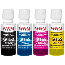 Чорнила WWM для HP GT53, GT52 4х100г BP,C,M,Y (GT53SET) 