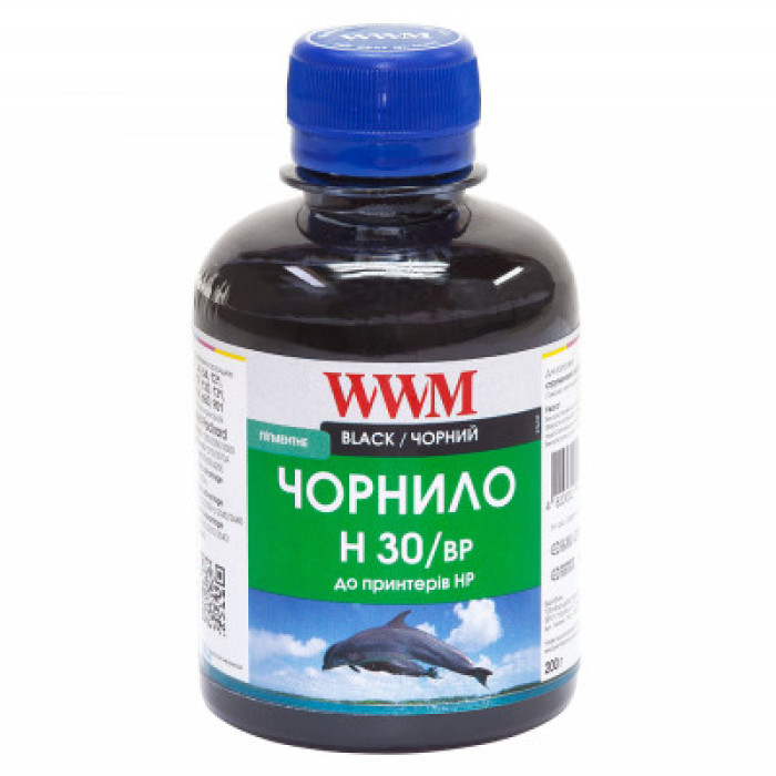 Чорнила WWM H30 для HP, 200г Black Пігментні (H30/BP)