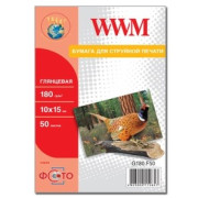 Фотобумага WWM глянцевая 180г/м кв, 10x15, 50л (G180.F50)