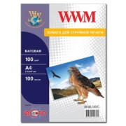 Фотопапір WWM, матовий 100g/m2, A4, 100л (M100.100)