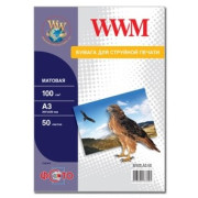 Фотобумага WWM, матовая 100 g/m2, А3, 50л