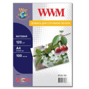 Фотобумага WWM, матовая 120g/m2, A4, 100л 