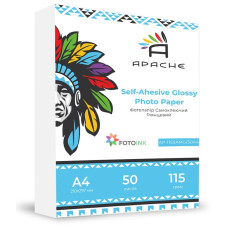 Самоклеющаяся фотобумага A4, глянец 115г/м2, 50л APACHE