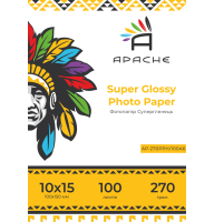 Фотобумага суперглянец APACHE 10x15 270g, 100 листов