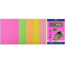 Набор цветной бумаги NEON, 5 цв., 50 л., А4, 80 г/м²