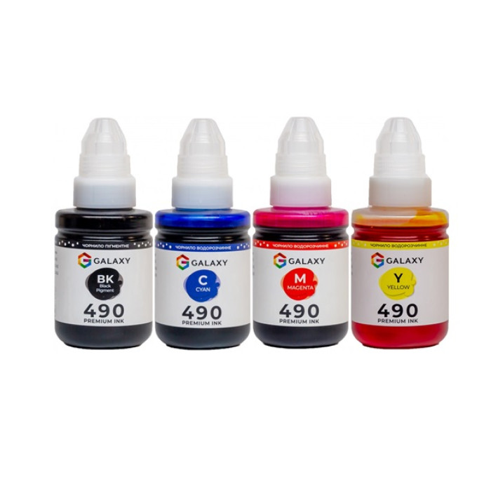 ᐉ Чернила Canon GI-490 совместимые 4x135ml, Galaxy (GAL-C490