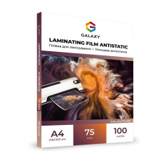 Пленка для ламинирования А4, глянец Antistatic, 75мкм, 100л, Galaxy