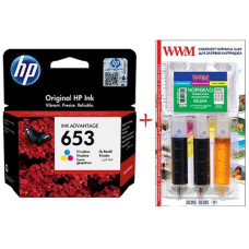Картридж HP 653 Color та заправний набір WWM
