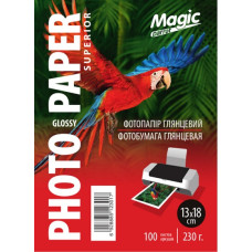Фотобумага глянцевая 13x18, 230g, 100л, Magic 
