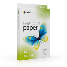 Фотопапір PrintPro глянцевий 180г/м, A4, 100л.
