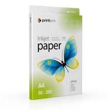 Фотобумага PrintPro глянцевая 200г/м, A4, 50л.