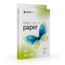 Фотобумага PrintPro глянцевая 200г/м, A4, 100л.