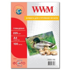 Фотопапір глянцевий WWM, 225g/m2, A4, 100л