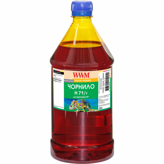 Чорнила WWM для HP №711 1000г Yellow (H71/Y-4)